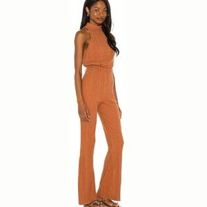 House of Harlow 1960 X Sofia Richie Caro Women's Ribbed Wide Leg Jumpsuit